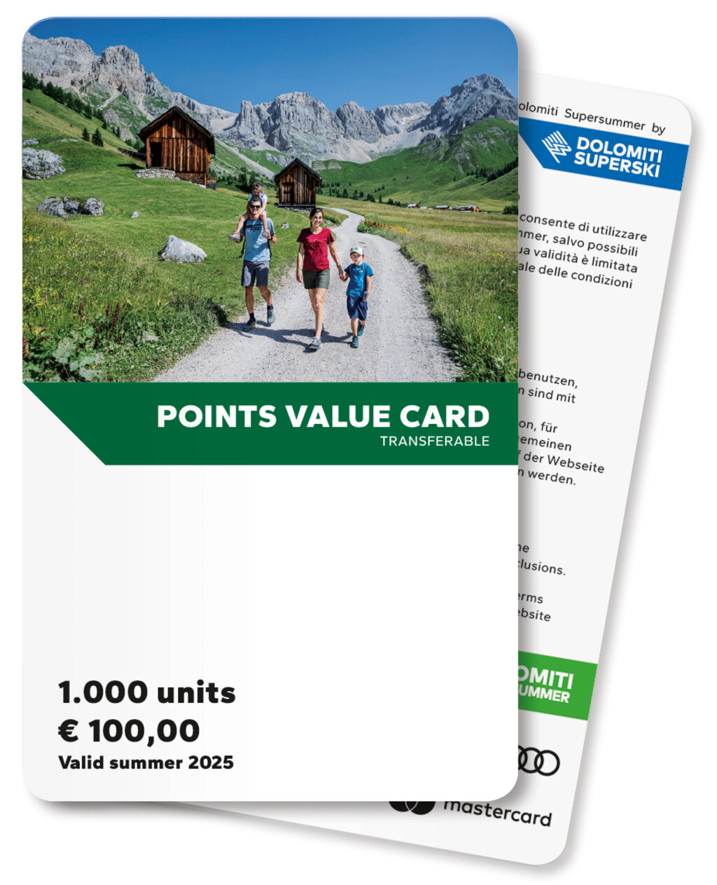 Dolomiti Supersummer Point Value Card Hike